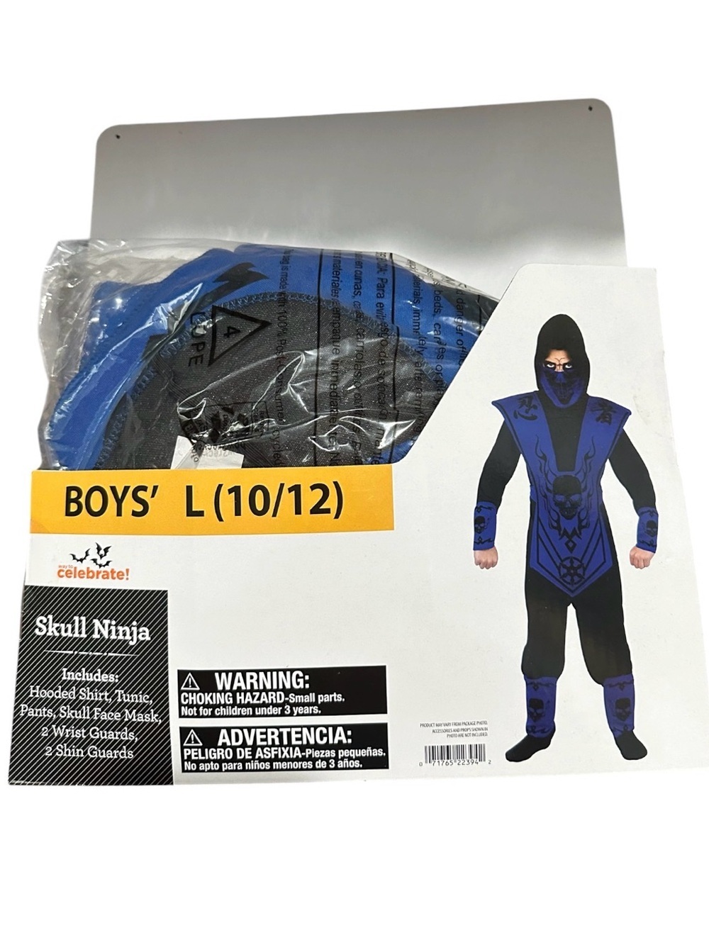 Skull Ninja Boys' Costume - Blue & Black (Size L 10/12) Halloween